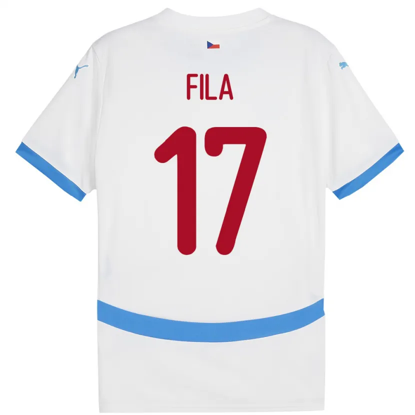 Danxen Femme Maillot Tchéquie Lukas Fila #17 Blanc Tenues Extérieur 24-26 T-Shirt