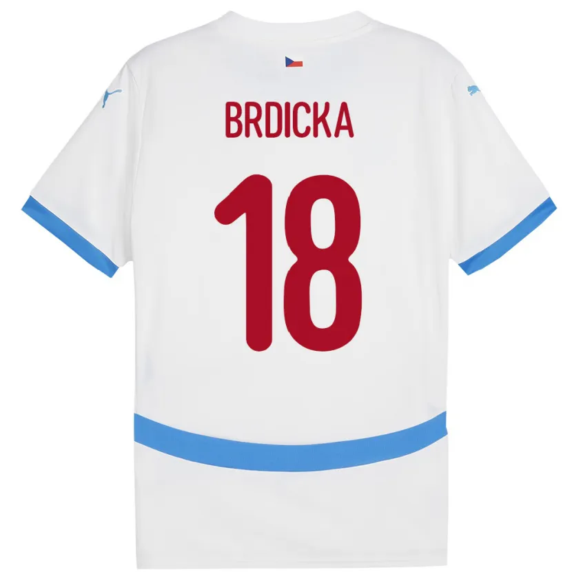 Danxen Femme Maillot Tchéquie Filip Brdicka #18 Blanc Tenues Extérieur 24-26 T-Shirt