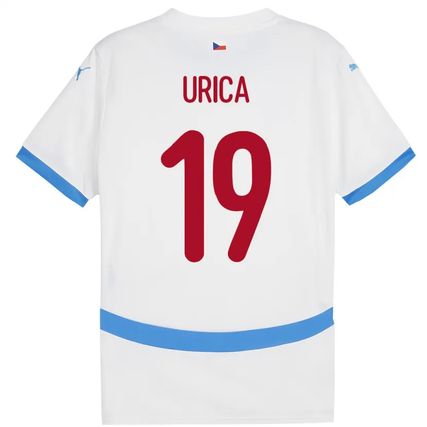 Danxen Femme Maillot Tchéquie Filip Urica #19 Blanc Tenues Extérieur 24-26 T-Shirt