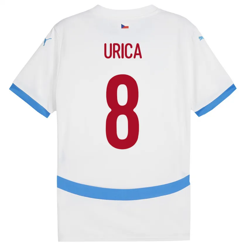 Danxen Femme Maillot Tchéquie Adam Urica #8 Blanc Tenues Extérieur 24-26 T-Shirt