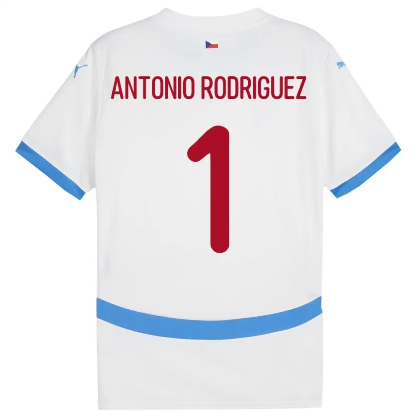 Danxen Femme Maillot Tchéquie Pedro Antonio Rodriguez #1 Blanc Tenues Extérieur 24-26 T-Shirt