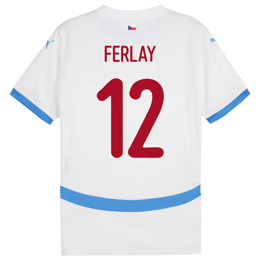 Danxen Femme Maillot Tchéquie Ruben Ferlay #12 Blanc Tenues Extérieur 24-26 T-Shirt