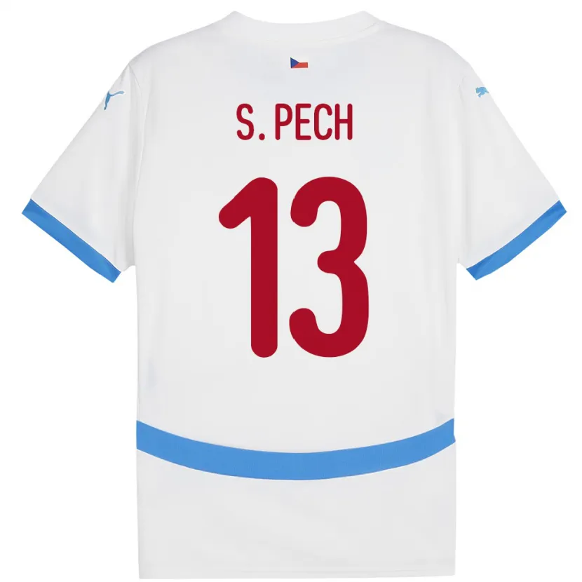 Danxen Femme Maillot Tchéquie Sebastian Pech #13 Blanc Tenues Extérieur 24-26 T-Shirt
