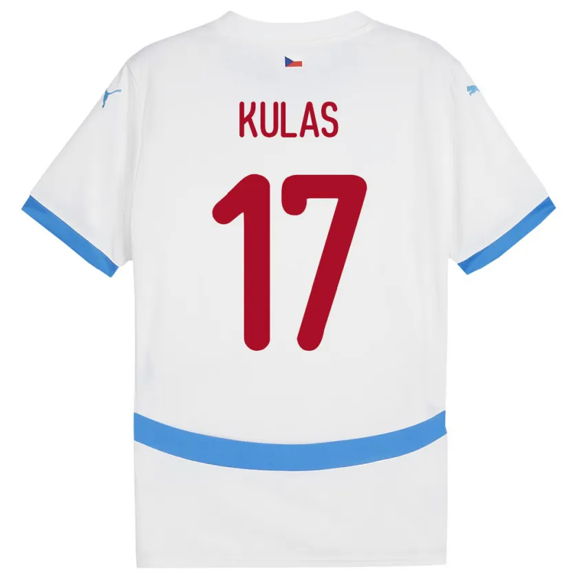 Danxen Femme Maillot Tchéquie Martin Kulas #17 Blanc Tenues Extérieur 24-26 T-Shirt