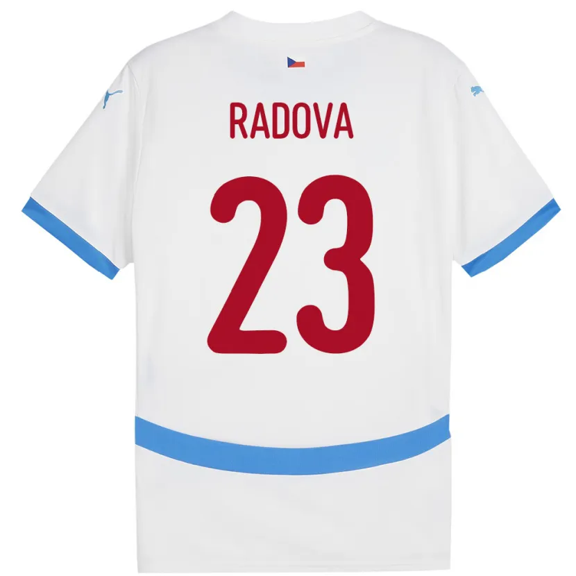Danxen Femme Maillot Tchéquie Michaela Radová #23 Blanc Tenues Extérieur 24-26 T-Shirt