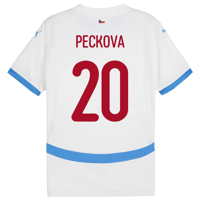 Danxen Femme Maillot Tchéquie Alena Pěčková #20 Blanc Tenues Extérieur 24-26 T-Shirt
