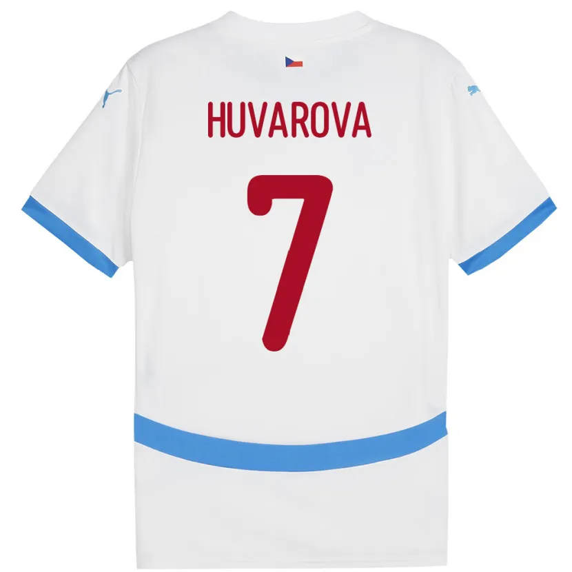 Danxen Femme Maillot Tchéquie Dominika Huvarová #7 Blanc Tenues Extérieur 24-26 T-Shirt