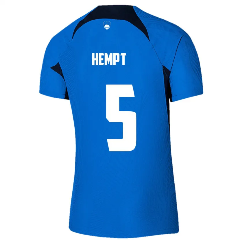 Danxen Femme Maillot Slovénie Lukas Hempt #5 Bleu Tenues Extérieur 24-26 T-Shirt