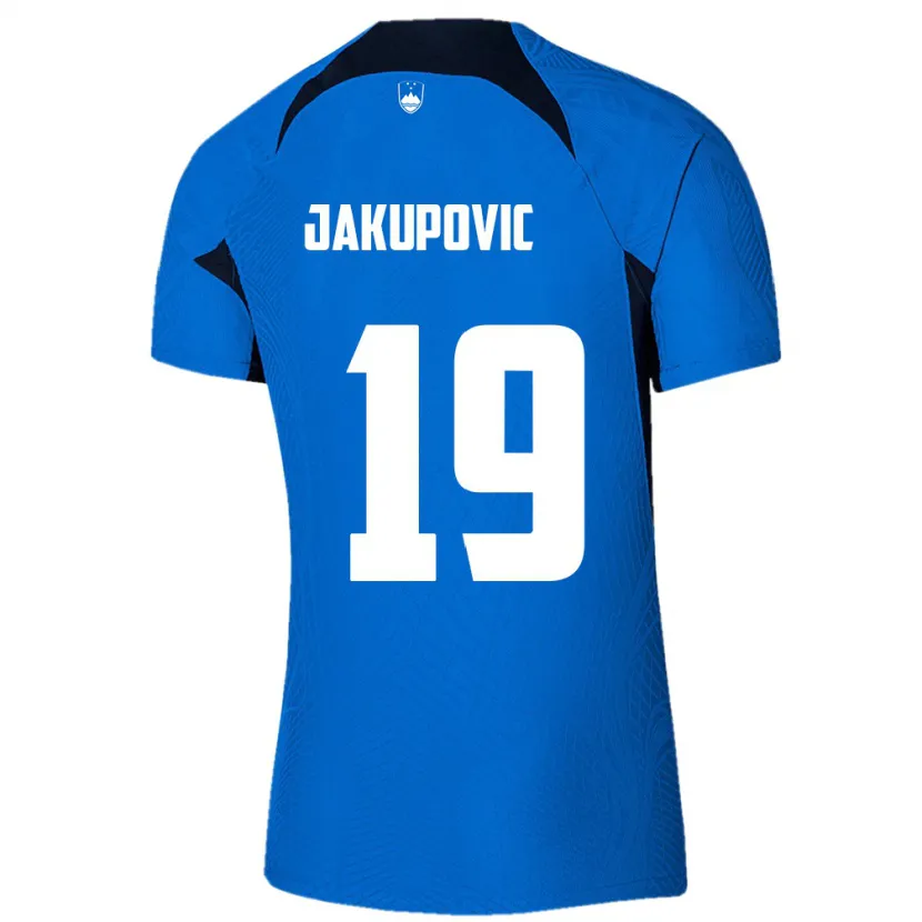 Danxen Femme Maillot Slovénie Aldin Jakupovic #19 Bleu Tenues Extérieur 24-26 T-Shirt