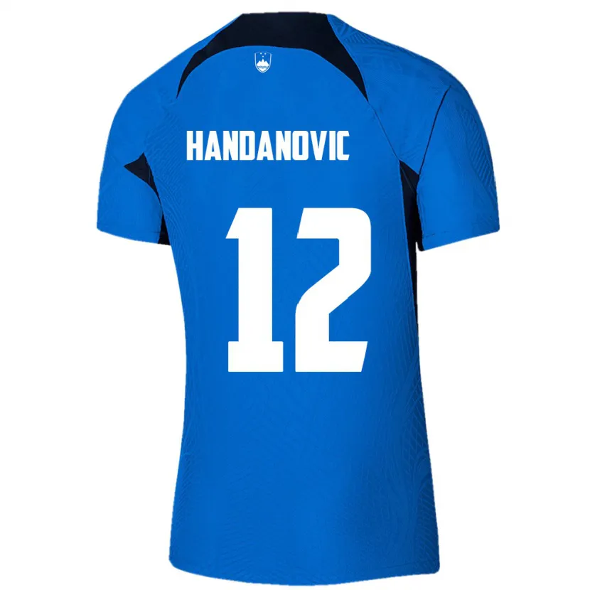 Danxen Femme Maillot Slovénie Tanej Handanovic #12 Bleu Tenues Extérieur 24-26 T-Shirt
