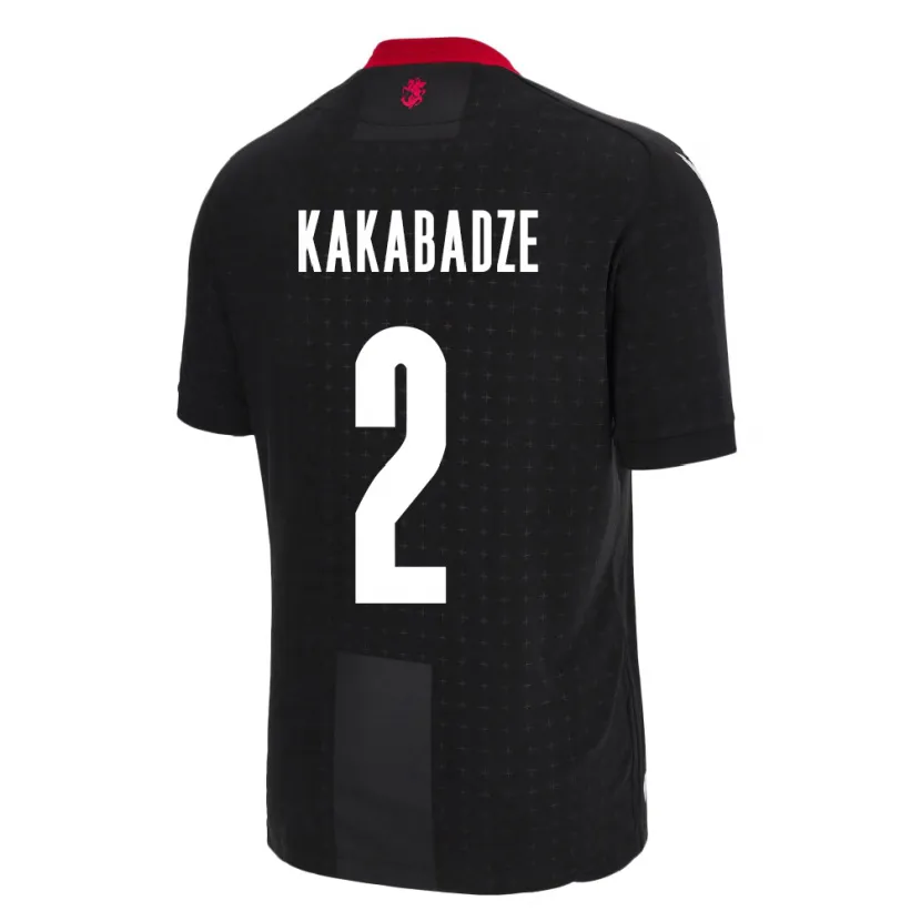Danxen Femme Maillot Géorgie Otar Kakabadze #2 Noir Tenues Extérieur 24-26 T-Shirt