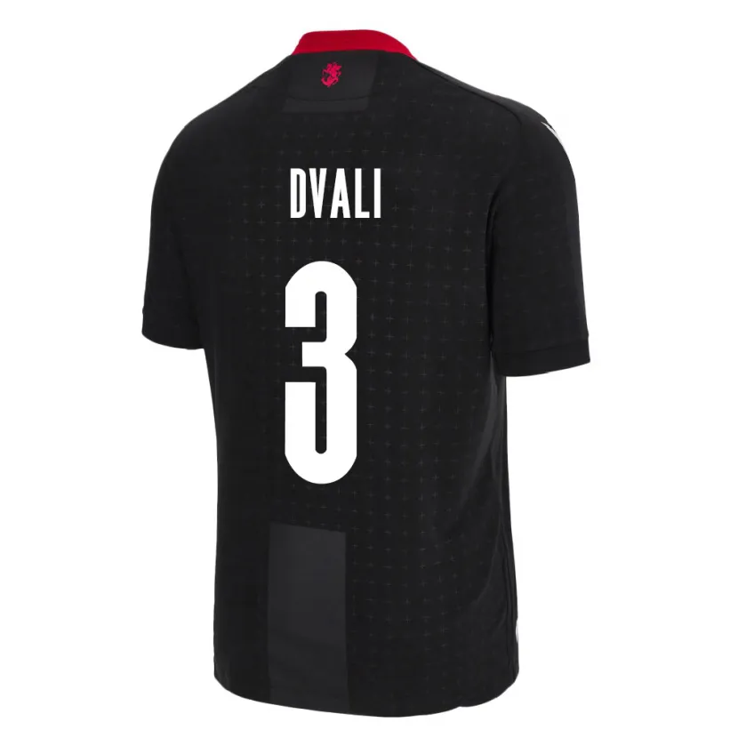 Danxen Femme Maillot Géorgie Lasha Dvali #3 Noir Tenues Extérieur 24-26 T-Shirt