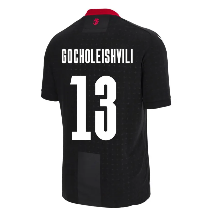 Danxen Femme Maillot Géorgie Giorgi Gocholeishvili #13 Noir Tenues Extérieur 24-26 T-Shirt