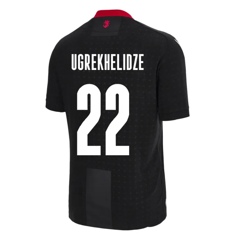 Danxen Femme Maillot Géorgie Nikoloz Ugrekhelidze #22 Noir Tenues Extérieur 24-26 T-Shirt