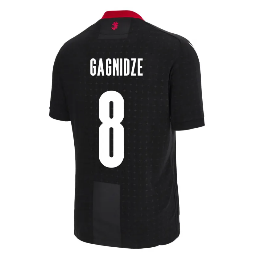 Danxen Femme Maillot Géorgie Luka Gagnidze #8 Noir Tenues Extérieur 24-26 T-Shirt