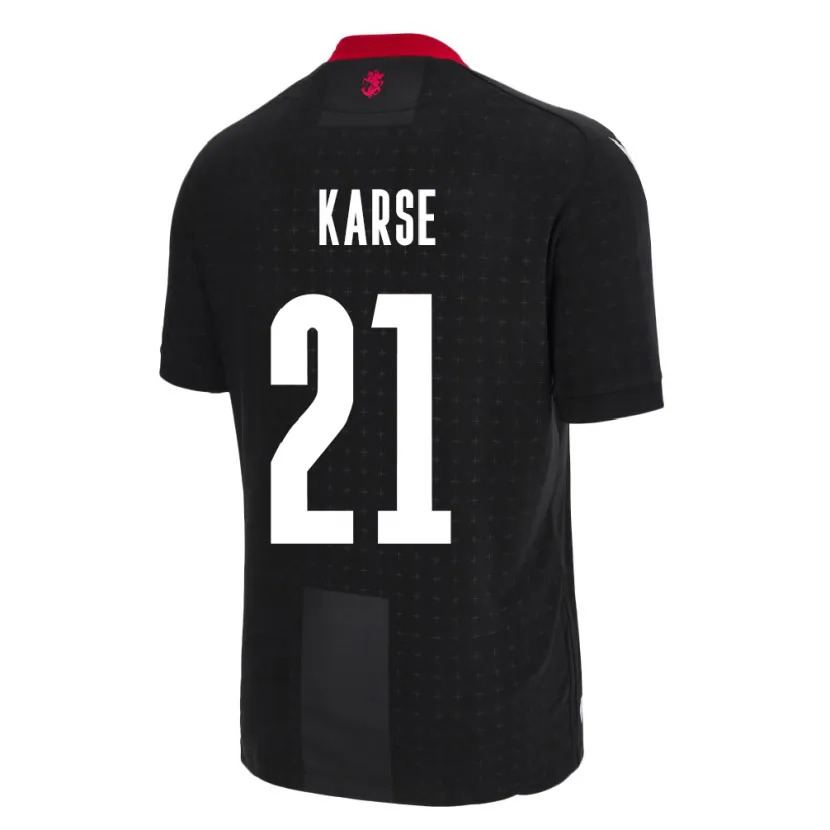 Danxen Femme Maillot Géorgie Karse #21 Noir Tenues Extérieur 24-26 T-Shirt