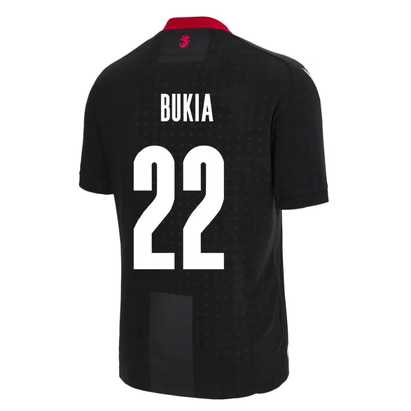 Danxen Femme Maillot Géorgie Davit Bukia #22 Noir Tenues Extérieur 24-26 T-Shirt