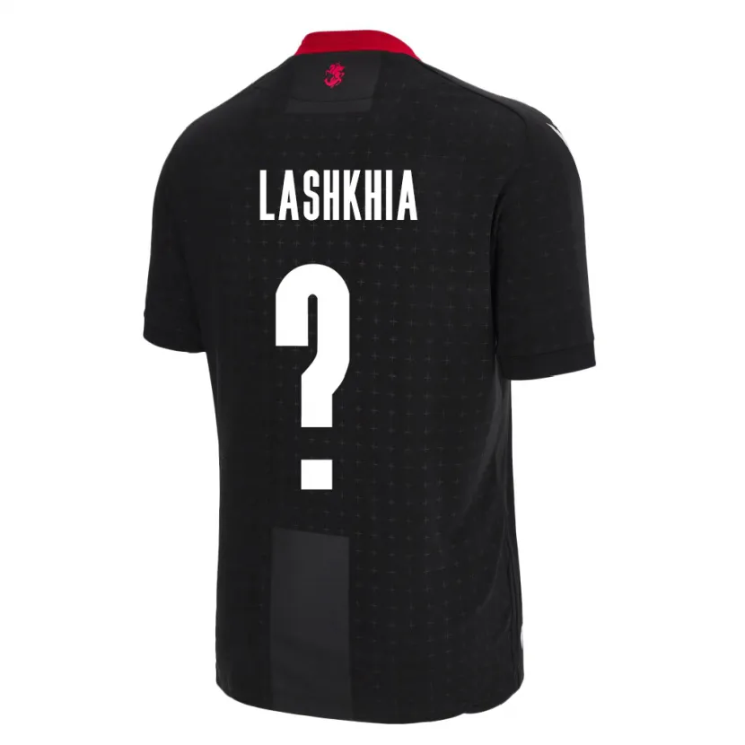 Danxen Femme Maillot Géorgie Luka Lashkhia #0 Noir Tenues Extérieur 24-26 T-Shirt