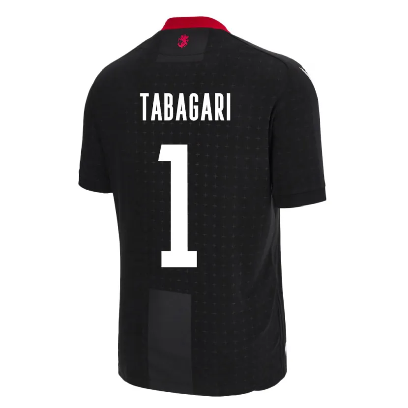 Danxen Femme Maillot Géorgie Eka Tabagari #1 Noir Tenues Extérieur 24-26 T-Shirt