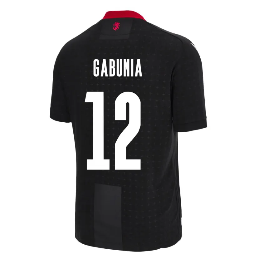 Danxen Femme Maillot Géorgie Tatia Gabunia #12 Noir Tenues Extérieur 24-26 T-Shirt