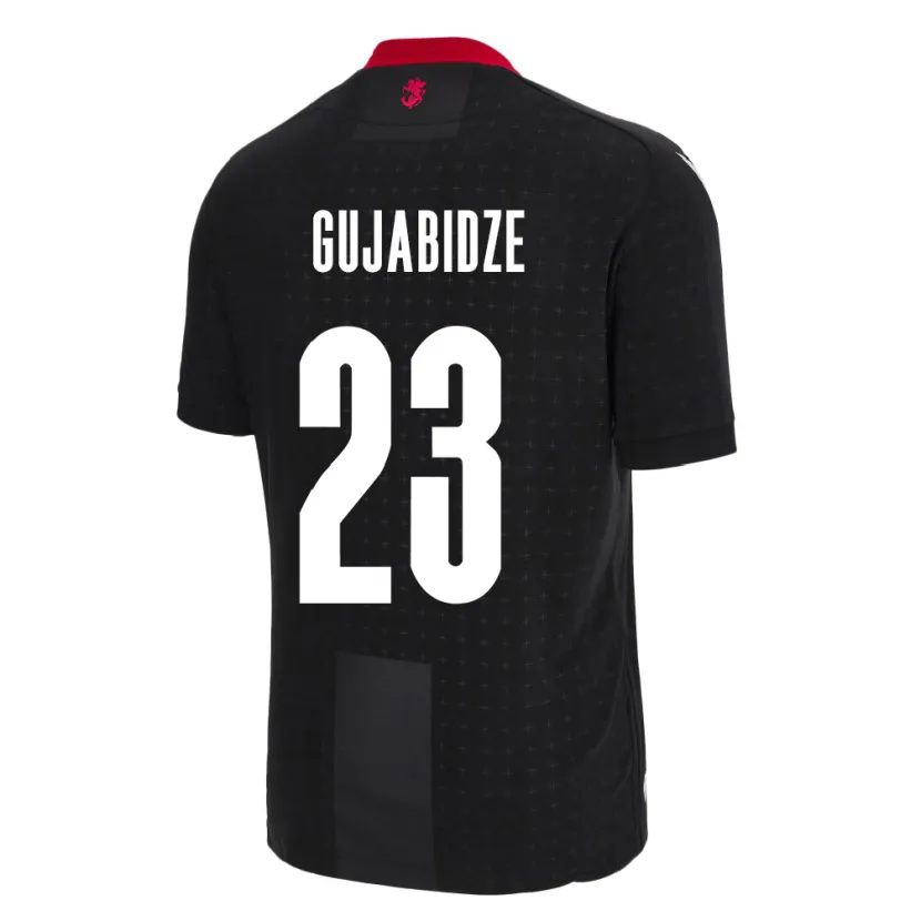 Danxen Femme Maillot Géorgie Nino Gujabidze #23 Noir Tenues Extérieur 24-26 T-Shirt