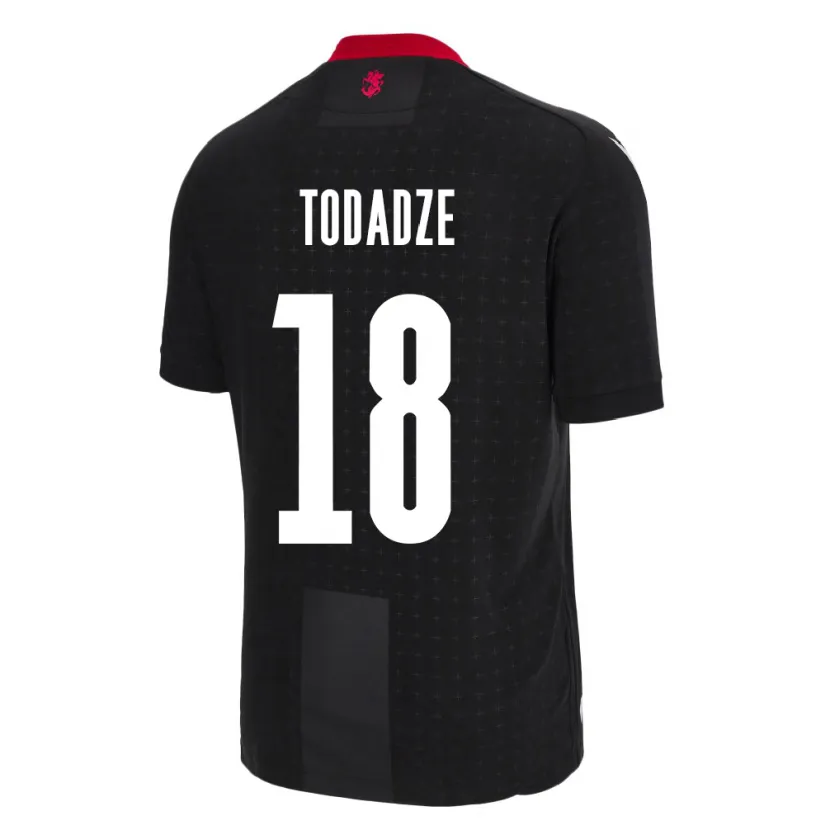 Danxen Femme Maillot Géorgie Teona Todadze #18 Noir Tenues Extérieur 24-26 T-Shirt