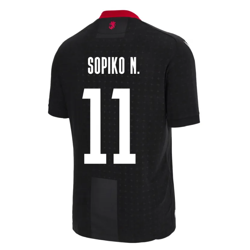 Danxen Femme Maillot Géorgie Sopiko Narsia #11 Noir Tenues Extérieur 24-26 T-Shirt
