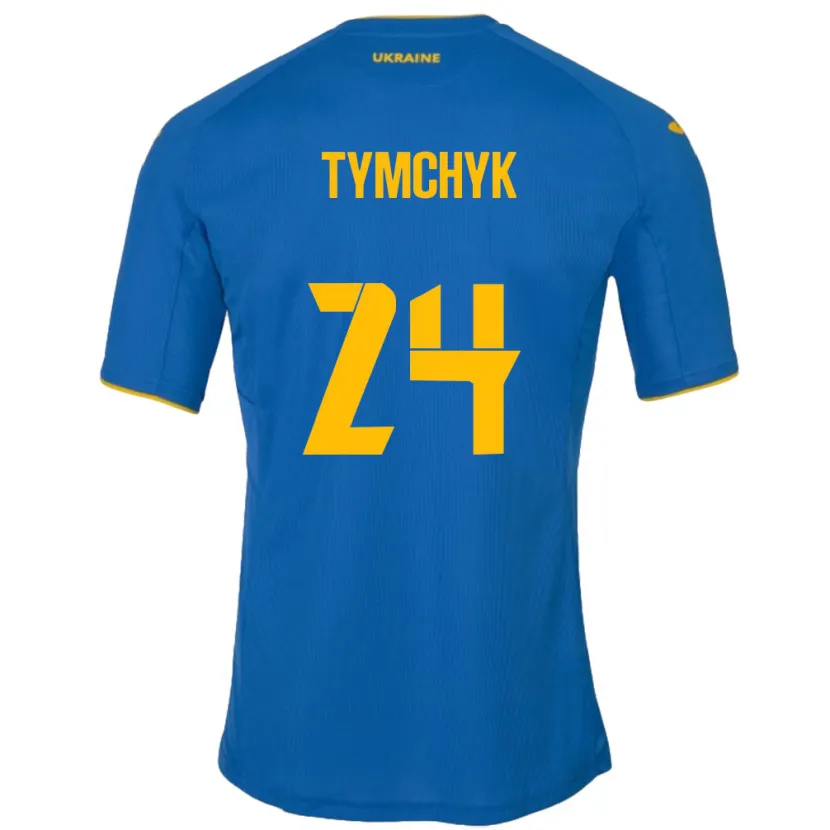 Danxen Femme Maillot Ukraine Oleksandr Tymchyk #24 Bleu Tenues Extérieur 24-26 T-Shirt