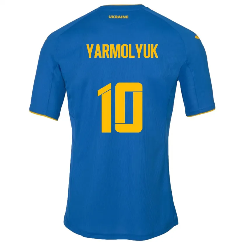 Danxen Femme Maillot Ukraine Yegor Yarmolyuk #10 Bleu Tenues Extérieur 24-26 T-Shirt