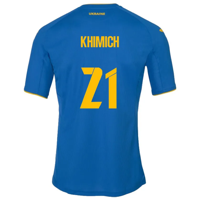 Danxen Femme Maillot Ukraine Tamila Khimich #21 Bleu Tenues Extérieur 24-26 T-Shirt