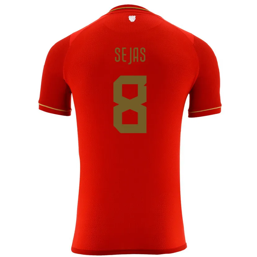 Danxen Femme Maillot Bolivie Carlos Sejas #8 Rouge Tenues Extérieur 24-26 T-Shirt