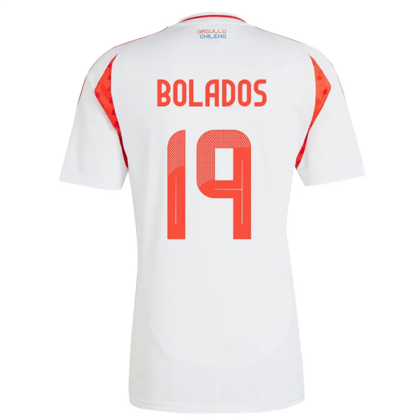Danxen Femme Maillot Chili Marcos Bolados #19 Blanc Tenues Extérieur 24-26 T-Shirt