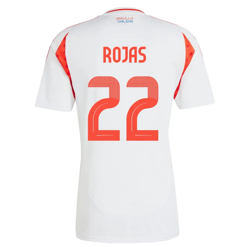 Danxen Femme Maillot Chili Jeyson Rojas #22 Blanc Tenues Extérieur 24-26 T-Shirt