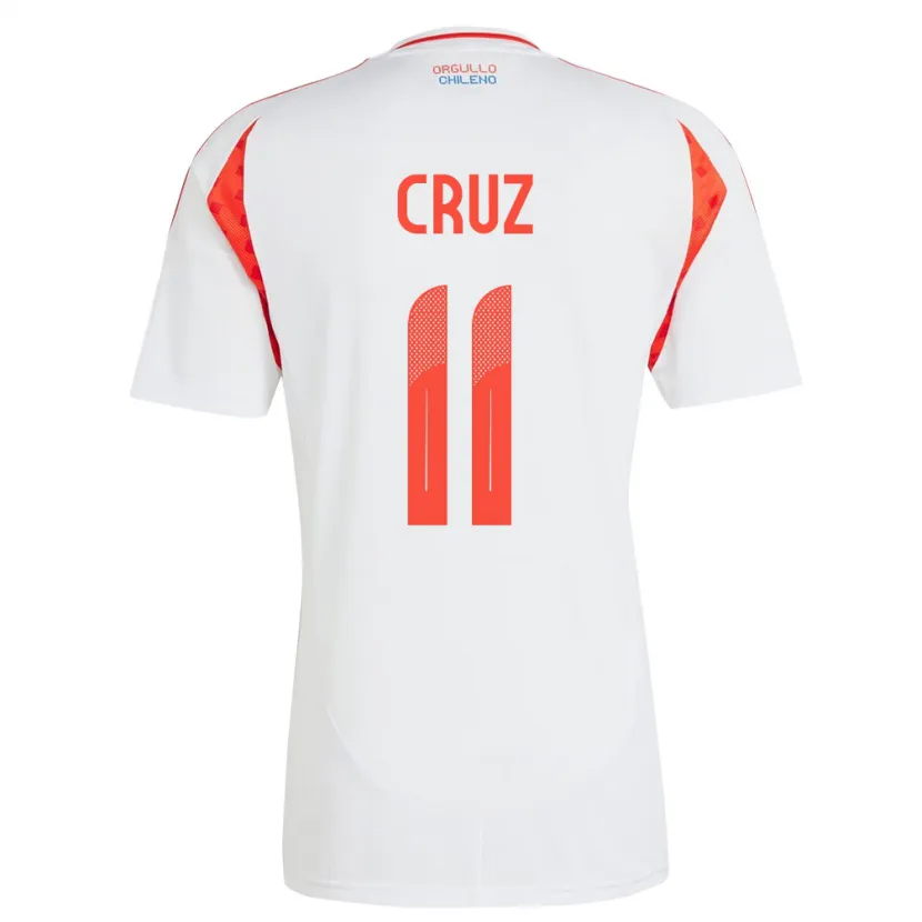 Danxen Femme Maillot Chili Joan Cruz #11 Blanc Tenues Extérieur 24-26 T-Shirt