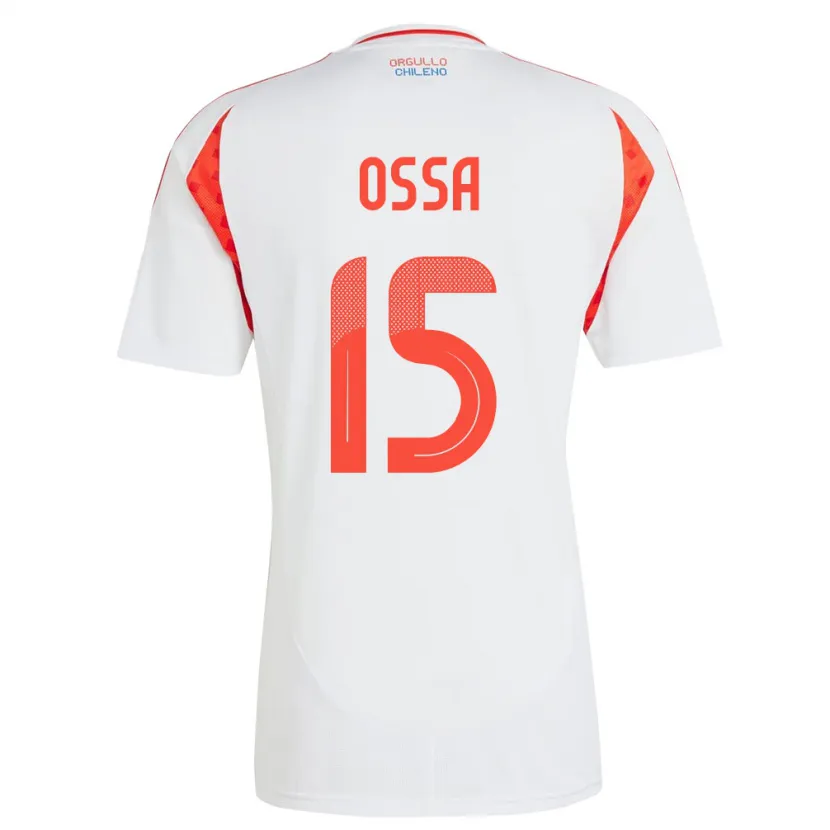 Danxen Femme Maillot Chili Diego Ossa #15 Blanc Tenues Extérieur 24-26 T-Shirt