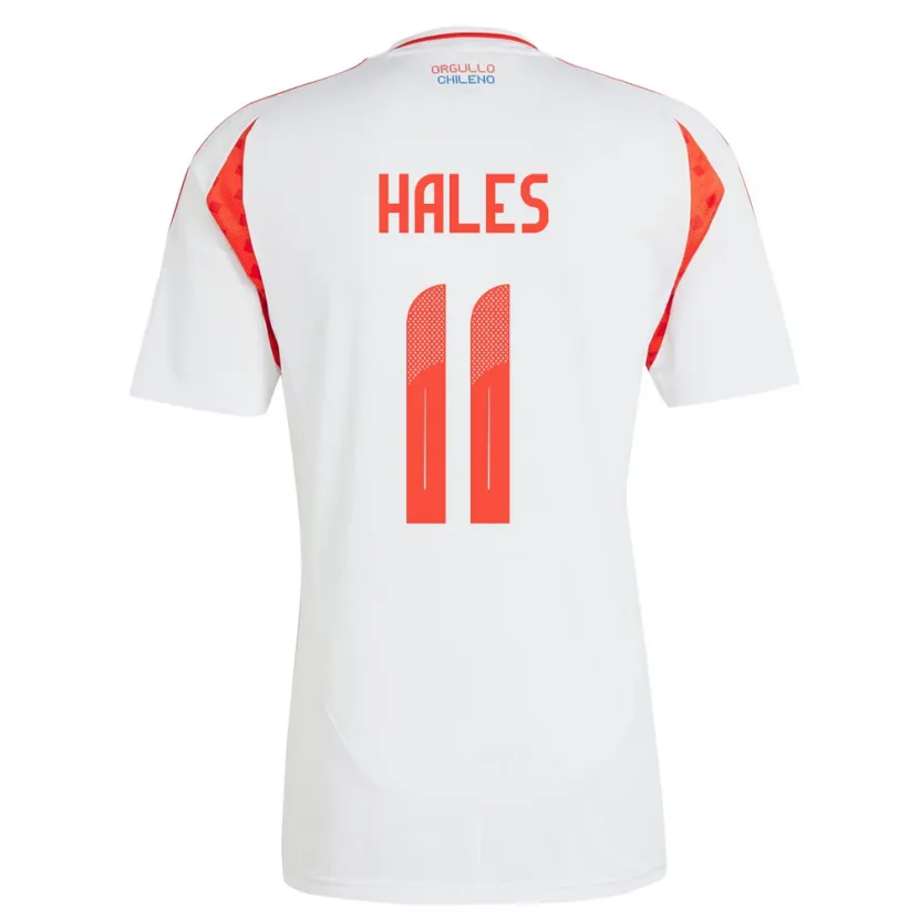 Danxen Femme Maillot Chili Alejandro Hales #11 Blanc Tenues Extérieur 24-26 T-Shirt