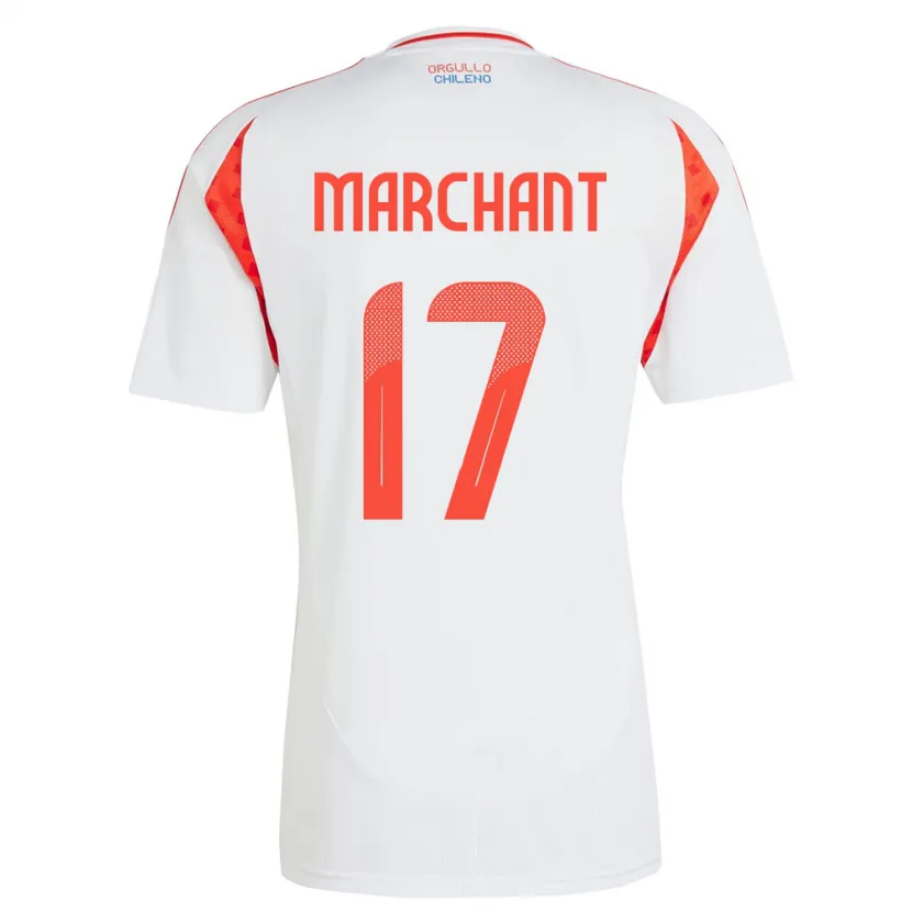 Danxen Femme Maillot Chili Francisco Marchant #17 Blanc Tenues Extérieur 24-26 T-Shirt
