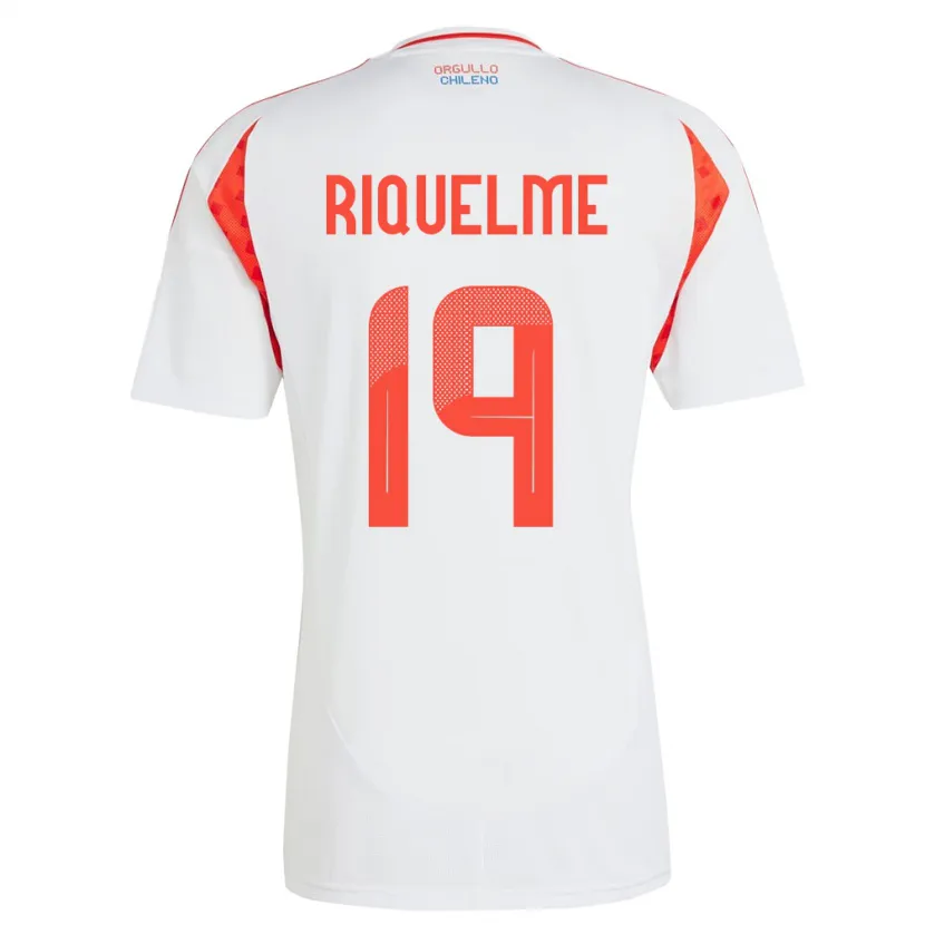 Danxen Femme Maillot Chili Benjamín Riquelme #19 Blanc Tenues Extérieur 24-26 T-Shirt