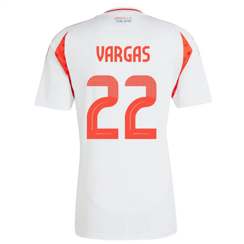 Danxen Femme Maillot Chili Diego Vargas #22 Blanc Tenues Extérieur 24-26 T-Shirt