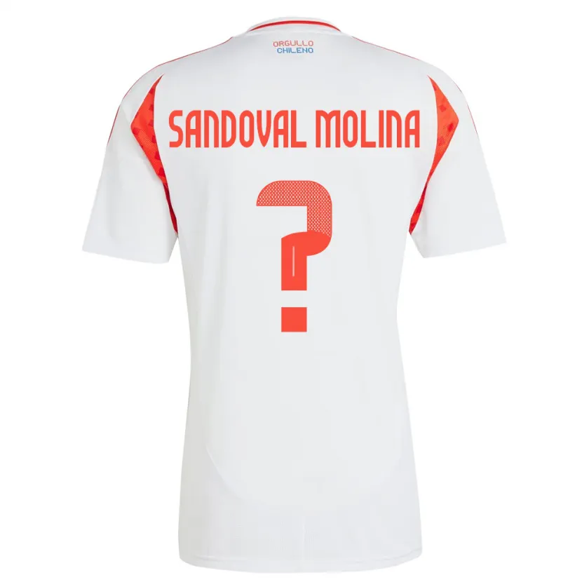 Danxen Femme Maillot Chili Mario Sandoval Molina #0 Blanc Tenues Extérieur 24-26 T-Shirt