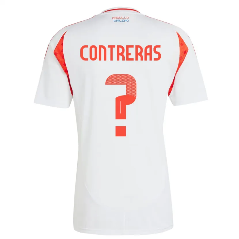 Danxen Femme Maillot Chili Mathías Contreras #0 Blanc Tenues Extérieur 24-26 T-Shirt
