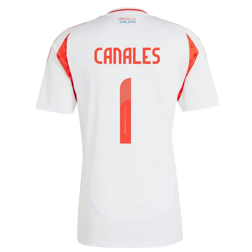 Danxen Femme Maillot Chili Antonia Canales #1 Blanc Tenues Extérieur 24-26 T-Shirt