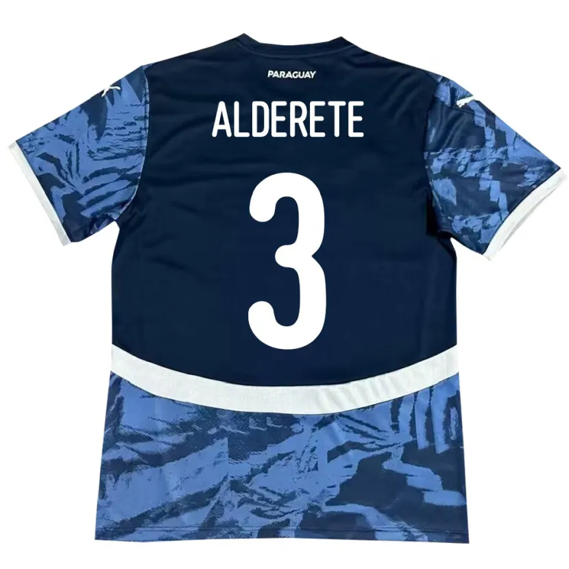 Danxen Femme Maillot Paraguay Omar Alderete #3 Bleu Tenues Extérieur 24-26 T-Shirt