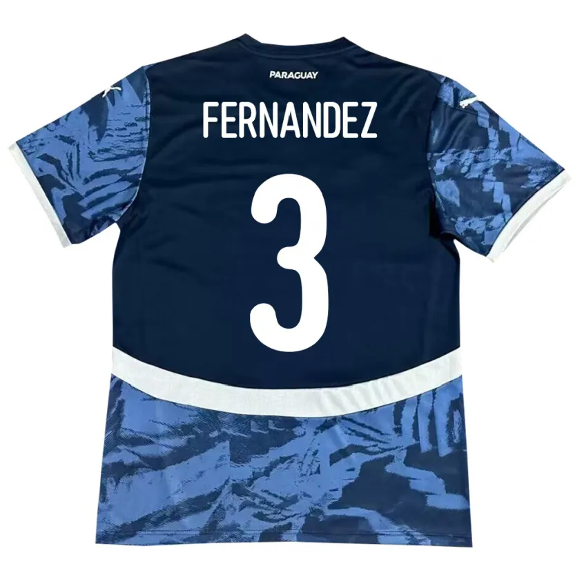 Danxen Femme Maillot Paraguay Roberto Fernández #3 Bleu Tenues Extérieur 24-26 T-Shirt