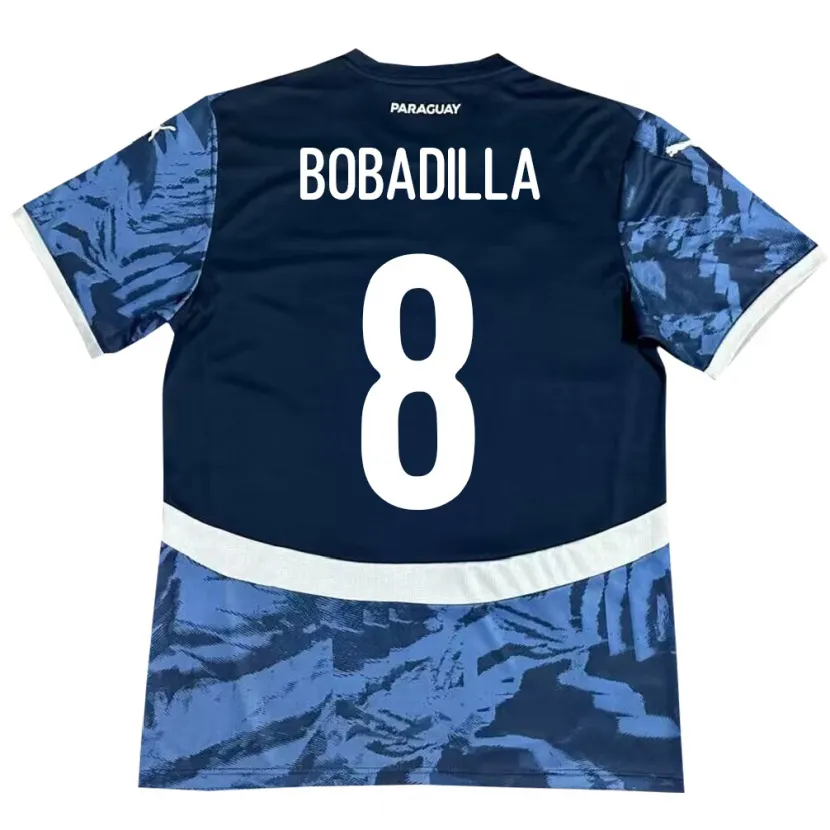 Danxen Femme Maillot Paraguay Damián Bobadilla #8 Bleu Tenues Extérieur 24-26 T-Shirt
