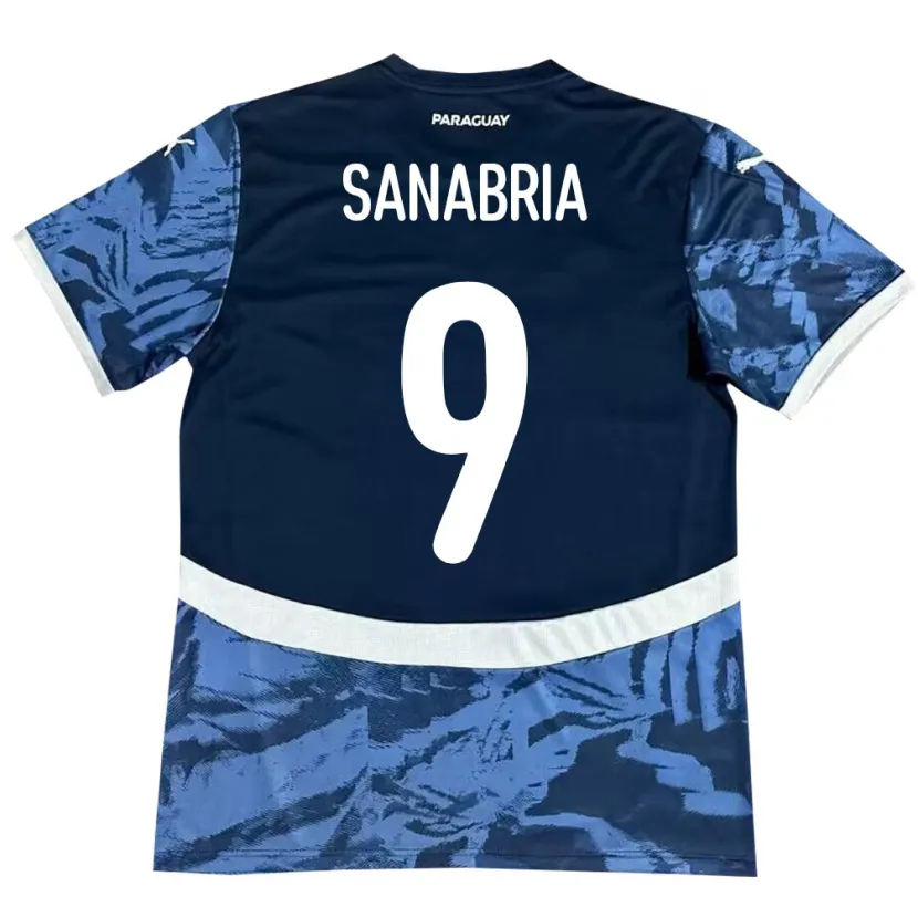 Danxen Femme Maillot Paraguay Antonio Sanabria #9 Bleu Tenues Extérieur 24-26 T-Shirt