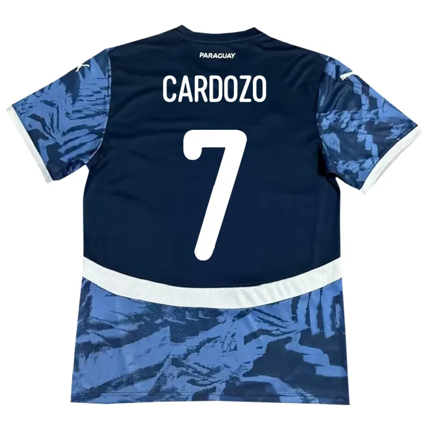 Danxen Femme Maillot Paraguay Fernando Cardozo #7 Bleu Tenues Extérieur 24-26 T-Shirt
