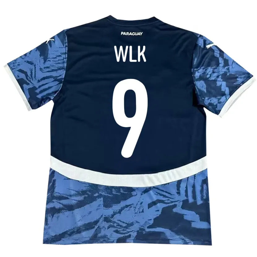 Danxen Femme Maillot Paraguay Allan Wlk #9 Bleu Tenues Extérieur 24-26 T-Shirt