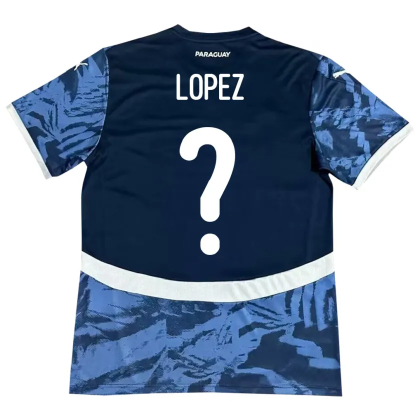 Danxen Femme Maillot Paraguay Rodrigo López #0 Bleu Tenues Extérieur 24-26 T-Shirt