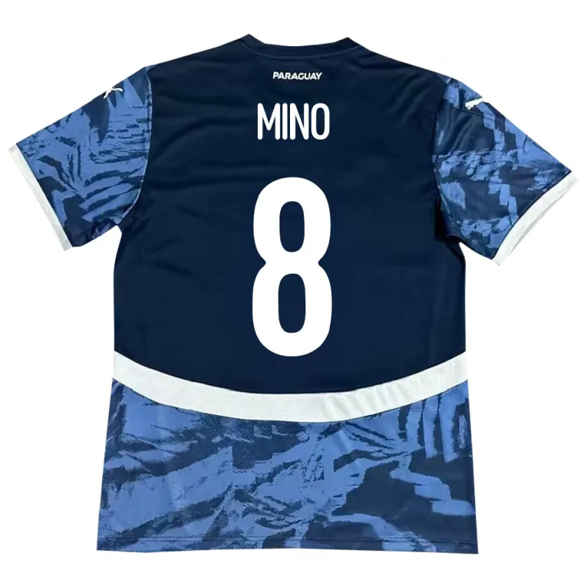 Danxen Femme Maillot Paraguay Rosa Miño #8 Bleu Tenues Extérieur 24-26 T-Shirt